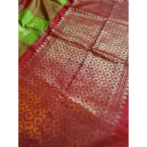 Women Pure Silk Designer Kanjivaram Saree Handloom Party Festive Wedding - Picture 4 of 16